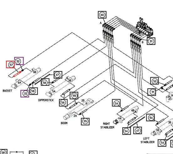 Mahindra Tractor Backhoe Hydraulic Hose with Sleeve 1/4x107 AME017206 Mahindra Direct Parts
