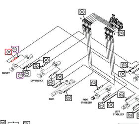 Mahindra Tractor Backhoe Hydraulic Hose with Sleeve 1/4x107 AME017206 Mahindra Direct Parts