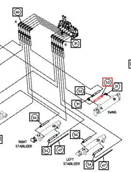 Mahindra Tractor Backhoe Hydraulic Hose with Sleeve 1/4x26 AME017144 Mahindra Direct Parts
