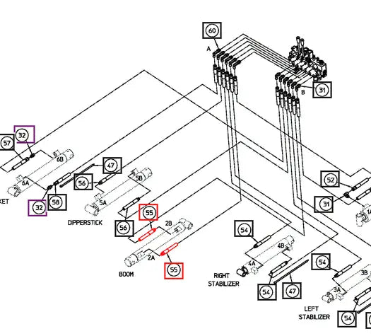 Mahindra Tractor Backhoe Hydraulic Hose with Sleeve 1/4x63 AME017148 Mahindra Direct Parts