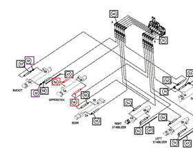 Mahindra Tractor Backhoe Hydraulic Hose with Sleeve 1/4x75 AME017149 Mahindra Direct Parts