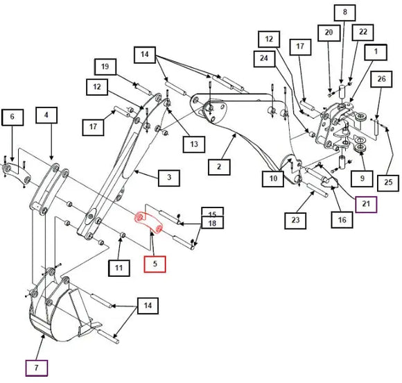 Mahindra Tractor Backhoe LH Left Dipper Link KMW67091022 Mahindra