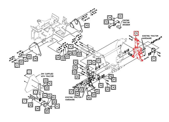 Mahindra Tractor Backhoe LH Mount Weldment AME847020 Mahindra