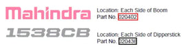 Mahindra Tractor Backhoe / Mower Decal - Mahindra Logo AME020402 Mahindra Direct Parts