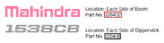 Mahindra Tractor Backhoe / Mower Decal - Mahindra Logo AME020402
