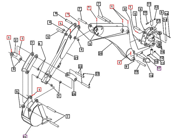 Mahindra Tractor Backhoe Pin .25-20x2.25 GR8 KMW05482010 Mahindra Direct Parts