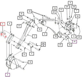Mahindra Tractor Backhoe RH Right Dipper Link KMW67091023 Mahindra