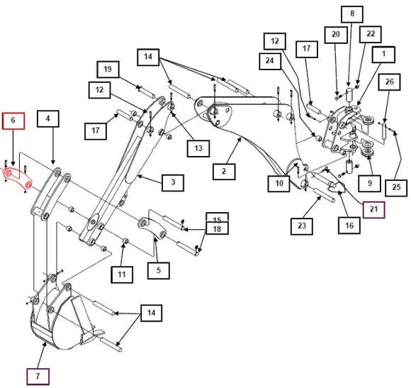 Mahindra Tractor Backhoe RH Right Dipper Link KMW67091023 Mahindra