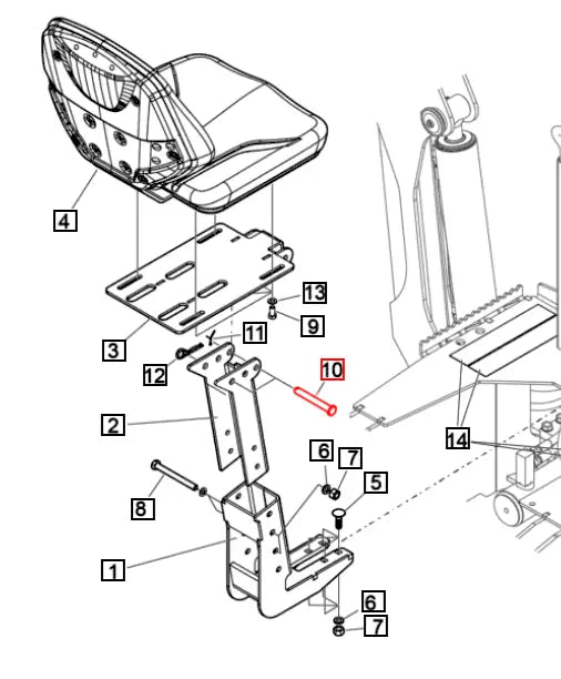 Mahindra Tractor Backhoe Seat Locking Pin 6100268ALO Mahindra Direct Parts