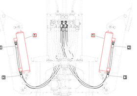 Mahindra Tractor Backhoe Stabilizer Cylinder 60083806-1ALO Mahindra Direct Parts