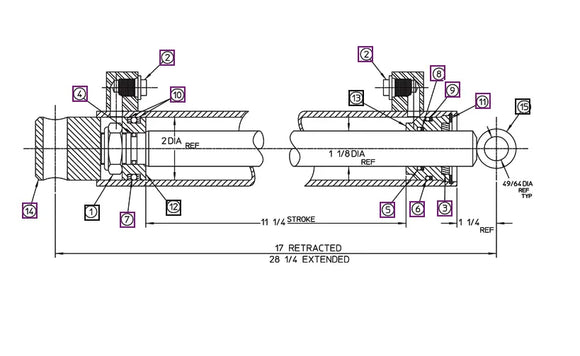 Mahindra Tractor Backhoe Stabilizer Cylinder AME000198 Mahindra Direct Parts