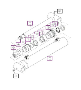 Mahindra Tractor Backhoe Stabilizer Cylinder KMW31702035 Mahindra Direct Parts