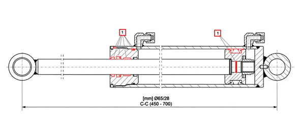 Mahindra Tractor Backhoe Stabilizer Cylinder Seal Kit 60105287ALO Mahindra Direct Parts
