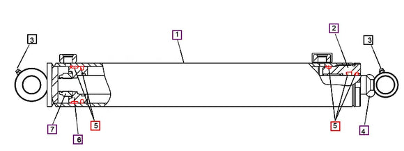 Mahindra Tractor Backhoe Stabilizer Cylinder Seal Kit KMW05902126 Mahindra Direct Parts