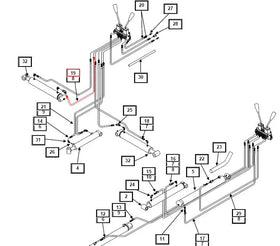 Mahindra Tractor Backhoe Stabilizer Hose (Short) KMW05791506506034 Mahindra