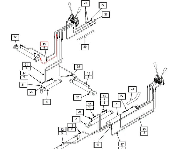 Mahindra Tractor Backhoe Stabilizer Hose (Short) KMW05791506506034 Mahindra