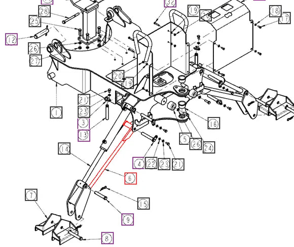 Mahindra Tractor Backhoe Stabilizer Leg ANSBMF40-280A Mahindra