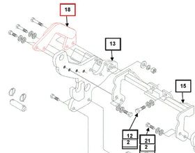 Mahindra Tractor Backhoe Stabilizer Right Hand RH KMW64001006 Mahindra Direct Parts