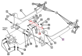 Mahindra Tractor Backhoe Subframe Upper Cross Member KMW68012081 Mahindra Direct Parts