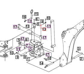 Mahindra Tractor Backhoe Swing Cylinder Pin Y100-003040 Mahindra Direct Parts