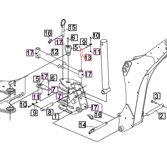 Mahindra Tractor Backhoe Swing Cylinder Pin Y100-003040 Mahindra Direct Parts