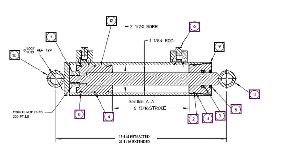 Mahindra Tractor Backhoe Swing Cylinder Repair Kit AME908290 Mahindra Direct Parts