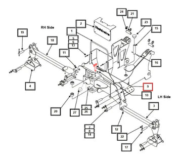 Mahindra Tractor Backhoe Swing Transport Locking Latch Pin KMW05513068 Mahindra Direct Parts