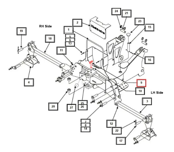 Mahindra Tractor Backhoe Swing Transport Locking Latch Pin KMW05513068 Mahindra Direct Parts