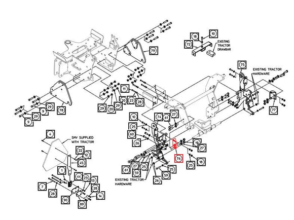 Mahindra Tractor Backhoe Top Mount Weldment AME847035 Mahindra Direct Parts