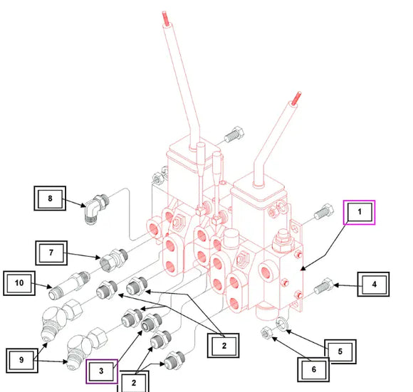 Mahindra Tractor Backhoe Valve KMW05806223 Mahindra Direct Parts