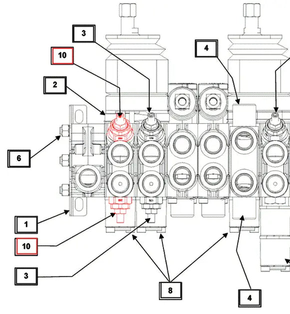 Mahindra Tractor Backhoe Valve Seal Kit Complete KMW05806430 Mahindra Direct Parts
