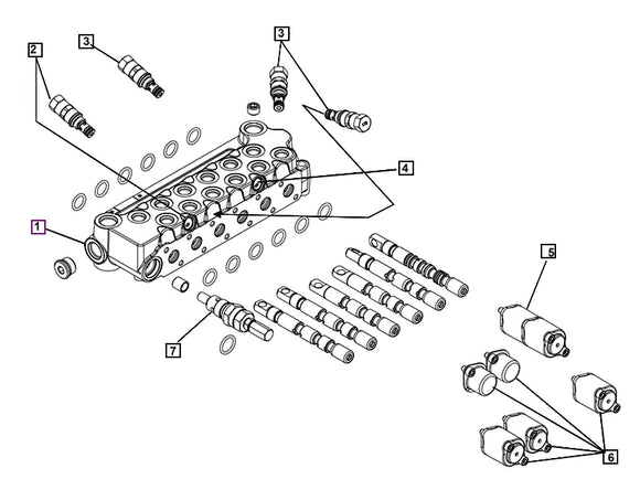 Mahindra Tractor Backhoe Valve Seal Kit KMW05806413 Mahindra Direct Parts