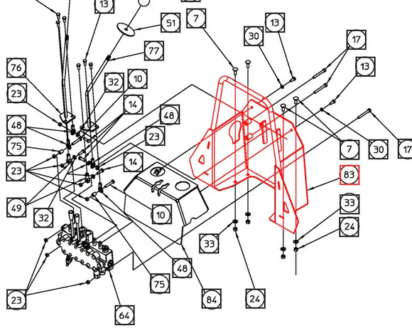 Mahindra Tractor Backhoe Valve Shroud Weldment With Decals AME849375 Mahindra Direct Parts