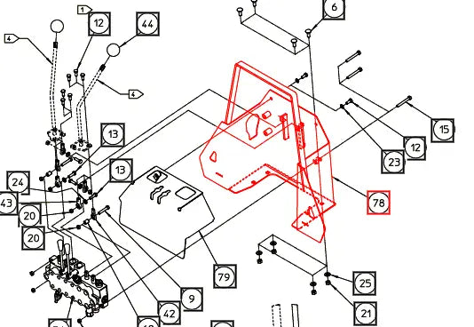 Mahindra Tractor Backhoe Valve Shroud Weldment With Decals AME849440 Mahindra Direct Parts