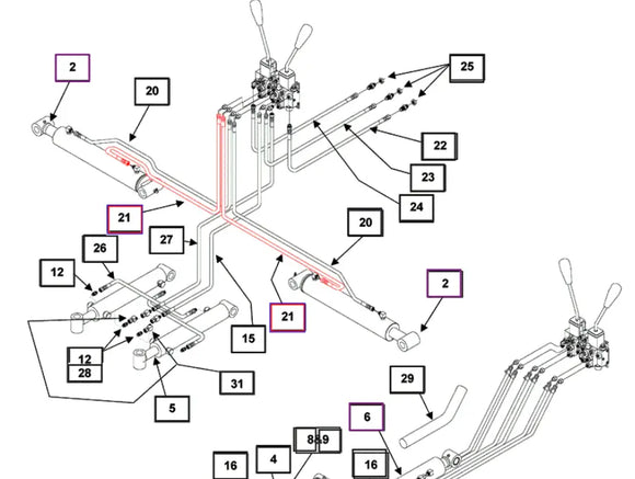 Mahindra Tractor Backhoe Wrapped Hose KMW05821506886038 Mahindra