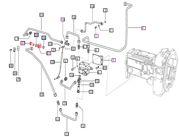 Mahindra Tractor Banjo Bolt M18 000013778P04 Mahindra