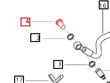 Mahindra Tractor Banjo Bolt M18 x 1.5  000016371P04 Mahindra