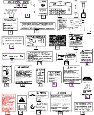 Mahindra Tractor Battery Decal 12609040660 Mahindra Direct Parts