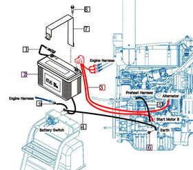 Mahindra Tractor Battery Wiring Harness 18716802201 Mahindra Direct Parts