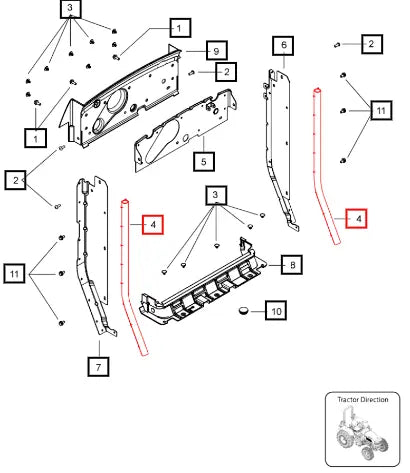 Mahindra Tractor Beading Radiator Side Sealing 007543044V1 Mahindra Direct Parts