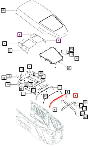 Mahindra Tractor Beading Sealing Hood Top 007642069D1 Mahindra Direct Parts