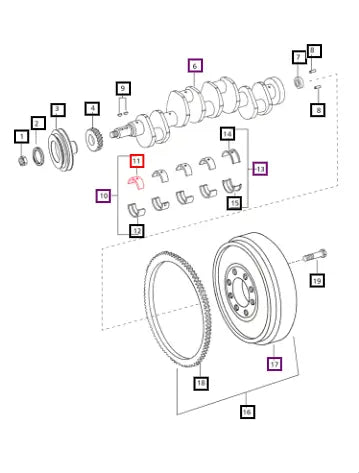 Mahindra Tractor Bearing Crankshaft F C Top Std 006034999B1 Mahindra Direct Parts