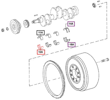 Mahindra Tractor Bearing Crankshaft Main Front Bottom - 0.001" U/s 000022147RD Mahindra Direct Parts