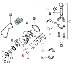 Mahindra Tractor Bearing Main Journal Top 006037956H01 Mahindra Direct Parts