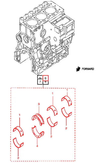 Mahindra Tractor Bearing Set Crankshaft 006053456N01 Mahindra Direct Parts