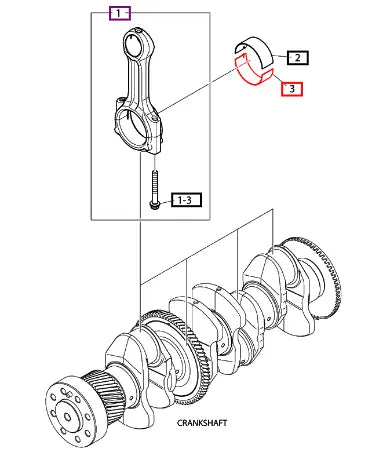Mahindra Tractor Bearing, Connecting Rod 140112-00059 Mahindra Direct Parts
