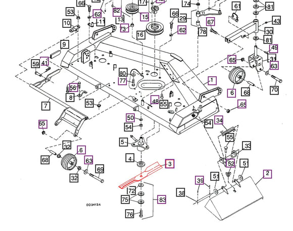 Mahindra Tractor Belly Mower Blades WMM34615KT Mahindra