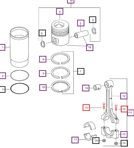 Mahindra Tractor Bolt Connecting Rod 005557316R1 Mahindra Direct Parts