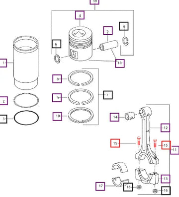 Mahindra Tractor Bolt Connecting Rod 005557316R1 Mahindra Direct Parts