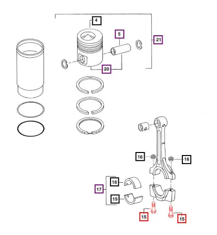 Mahindra Tractor Bolt Connecting Rod 006001302R1 Mahindra Direct Parts